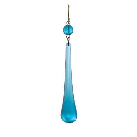 B&P Lamp® 3 Inch Blue Teardrop With Blue Bead