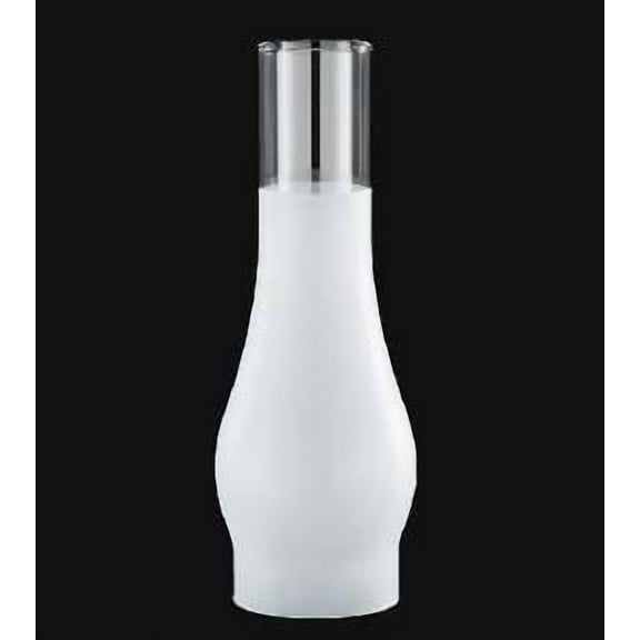 B&P Lamp® 3 Inch by 10 Inch Slim Style Glass Lamp Chimney with 3/4 Frosted Decoration for Vintage and Antique Style Globes