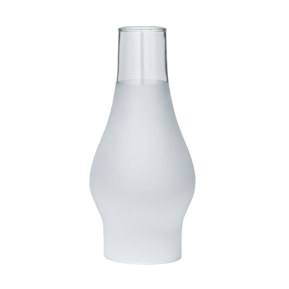 B&P Lamp® 3 Inch by 8 1/2 Inch Glass Lamp Chimney with 3/4 Frosted Design for Vintage and Antique Style Globes