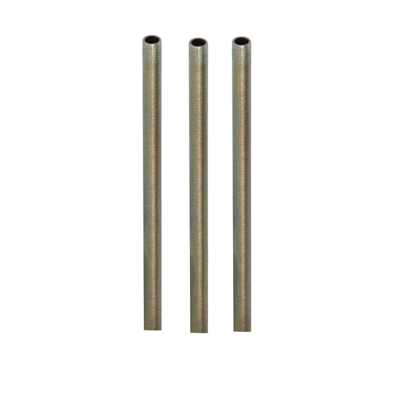 B&P Lamp® 3 Piece Pack of 1/8 IP X 36 Inch All Thread Pipe, 3/8 Inch Diameter, Zinc Plated Steel For Floor and Table Lamp Restoration