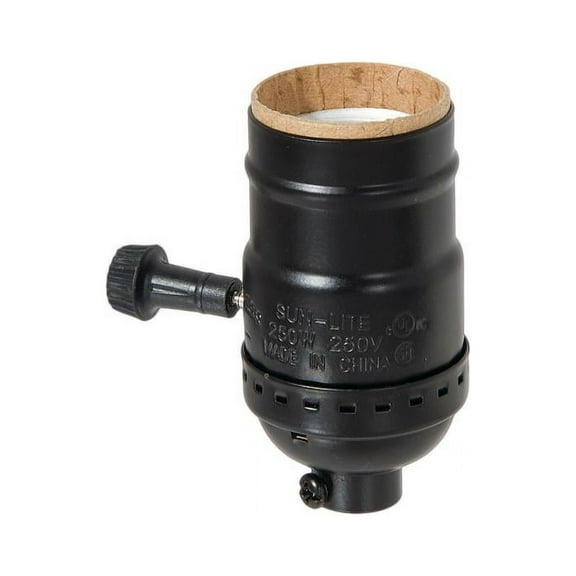 B&P Lamp® 3-Way Medium Base Lamp Socket with Satin Black Finish