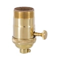 thumbnail image 1 of B&P Lamp® 3-Way, Turned Brass Lamp Socket (E26) with special Polished-No Lacquer finish, UNO thread, 1 of 2