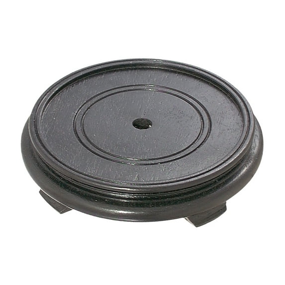 B&P Lamp® 4 1/2 Inch Top Inset Diameter Oriental Wooden Base, Waxed Black Finish