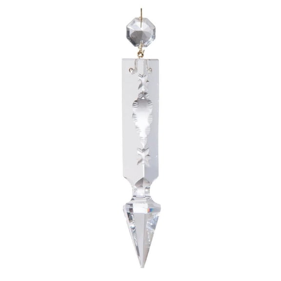 B&P LampĀ® 4 Inch (100Mm) Clear Cut Spearhead Crystal Crystal Chandelier Light Replacement Pendant Prism