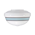thumbnail image 1 of B&P Lamp® 4" Fitter, "Schoolhouse" Shade W/Turquoise Band, 10" Dia., 7" Drop, 1 of 2