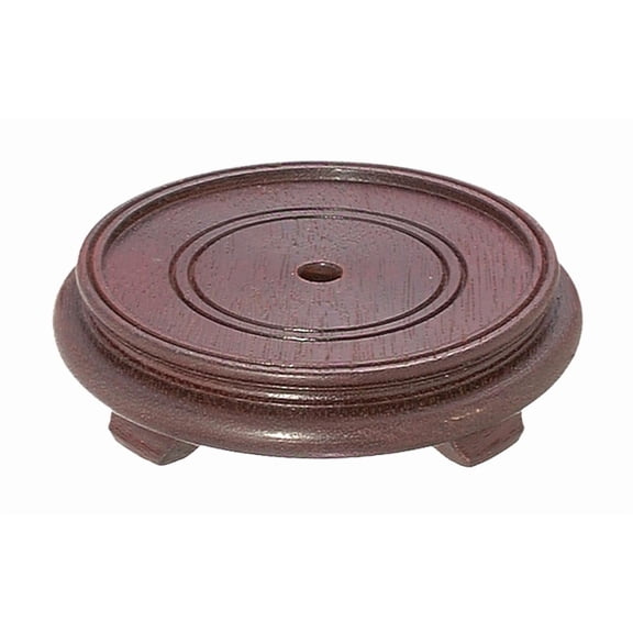 B&P Lamp 5 1/2 Inch Top Inset Diameter Oriental Wooden Base, Waxed Rosewood Finish