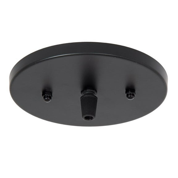 B&P Lamp 5 1/4 Inch Modern Shallow Steel Ceiling Light Canopy Plate Kit with Hardware, Satin Black
