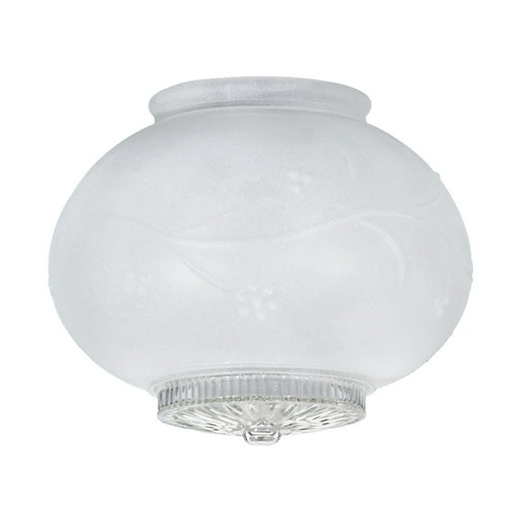 B&P Lamp® 5 Inch Hall White Glass Shade with Clear Bottom