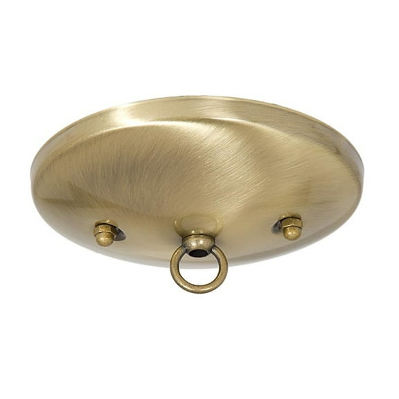 B&P LampĀ® 5 Inch Modern Shallow Ceiling Light Canopy Plate Kit (Antique Brass)