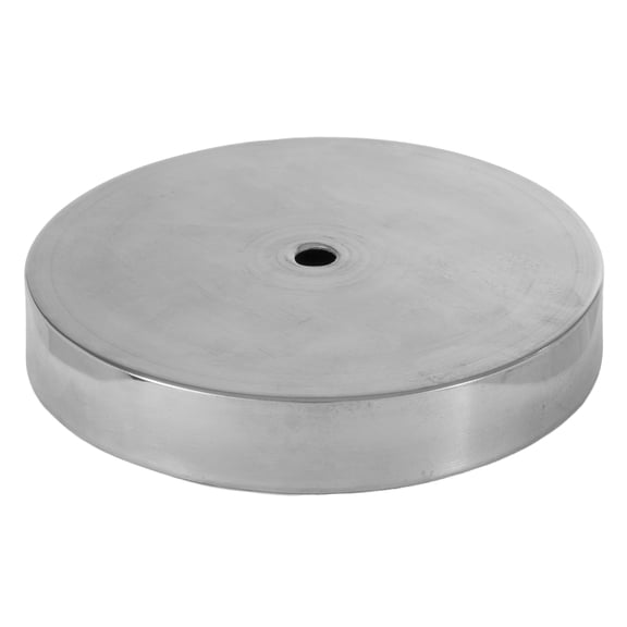 B&P LampĀ® Nickel Plated Spun Brass Lamp Base, 5 Inch Diameter, Modern Style, No Wire Hole, 1/8F Center Hole