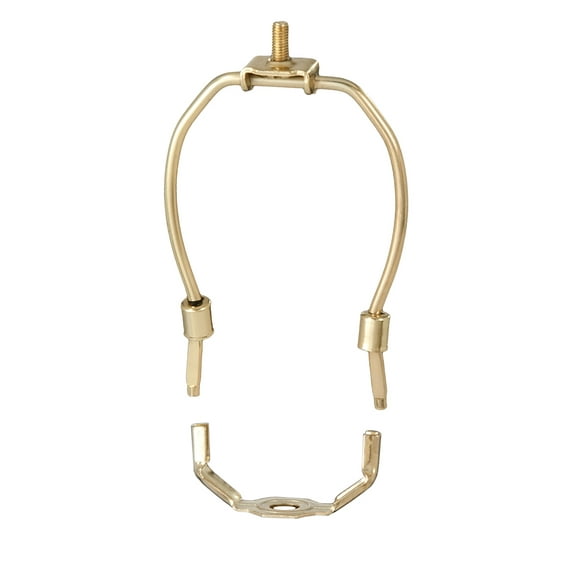 B&P Lamp TINY 5 Inch Lamp Shade Harp Holder for Table and Floor Lamps, Brass Plated Steel Finish
