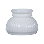 B&P Lamp  6" Cased White Glass Ribbed Student Shade in Pure White Glass for Vintage Style Table Lamps