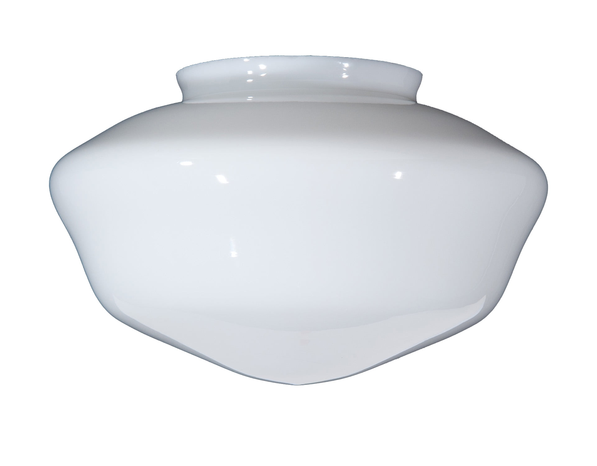 B&P Lamp® 6" Fitter, Opal Schoolhouse Shade, 12" Dia.
