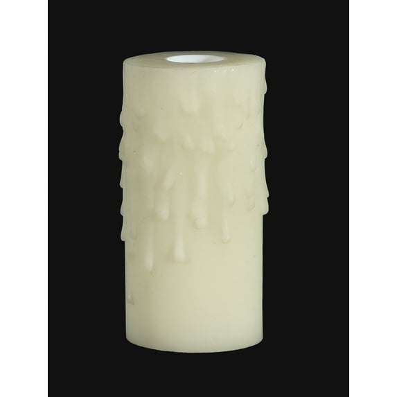 B&P Lamp® 6" Height, Candelabra Size (7/8" Inside Diameter) Candle Cover With Extra Wide Exterior - Ivory