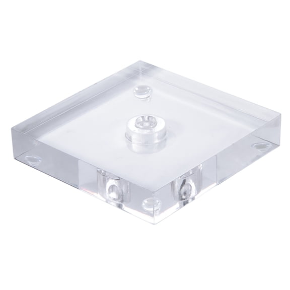 B&P Lamp® 6 Inch Diameter Clear Square Acrylic Footed Lamp Base