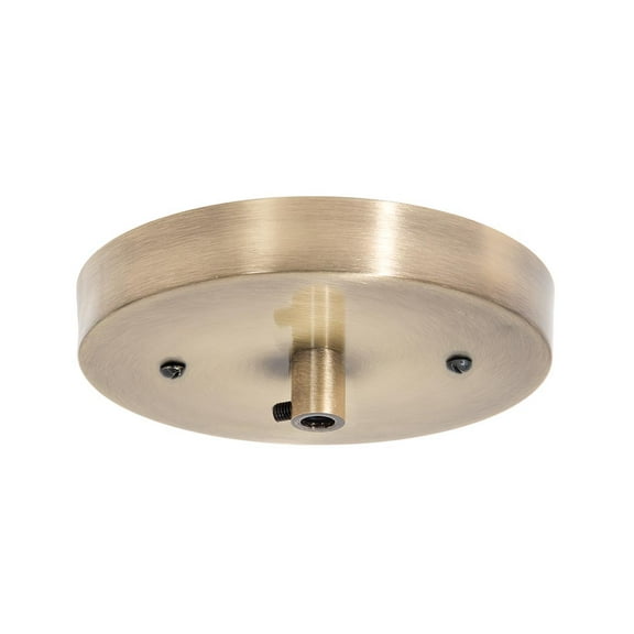 B&P Lamp® 6 Inch Diameter, Single Port, Modern Style Steel Canopy, Antique Brass Finish