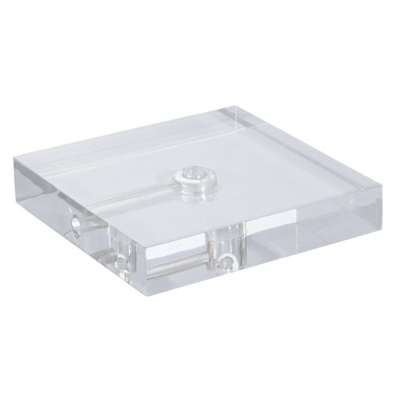 B&P Lamp® 6 Inch Wide Clear Acrylic Square Clear Acrylic Square Square Lamp Base With Wire Way