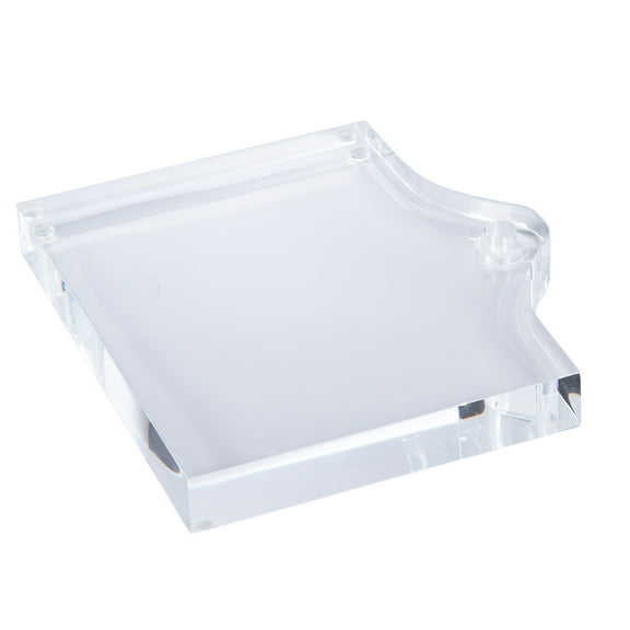 B&P Lamp® 6 Inch by 8 Inch Clear Acrylic Rectangular Footed Base With Off Set Hole
