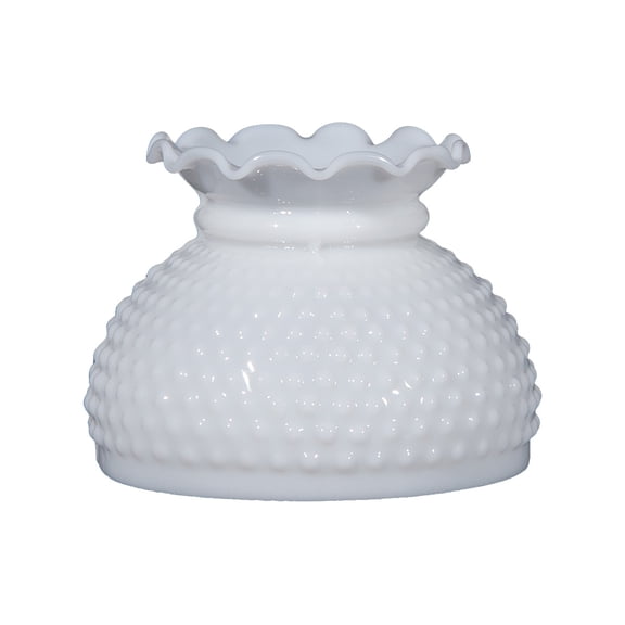 B&P Lamp® 6" Opal Glass Hobnail Design Student Shade