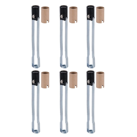 B&P Lamp® 6 Pack of 6 Inch Keyless Candelabra Sockets with Insulators, Tapped 1/8 IP