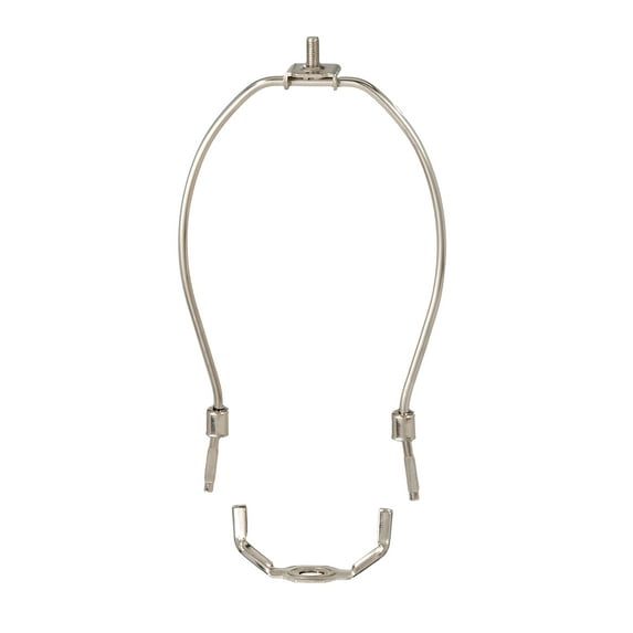 B&P Lamp® 8 1/2 Inch Heavy Duty Lamp Shade Harp Holder, Polished Nickel Finish