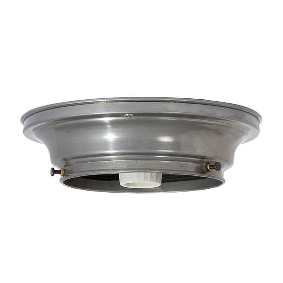 B&P Lamp® 8-3/4 Inch Diameter, 6 Inch Fitter, Steel Wired Flush Mount Ceiling Fixture, Unfinished Steel