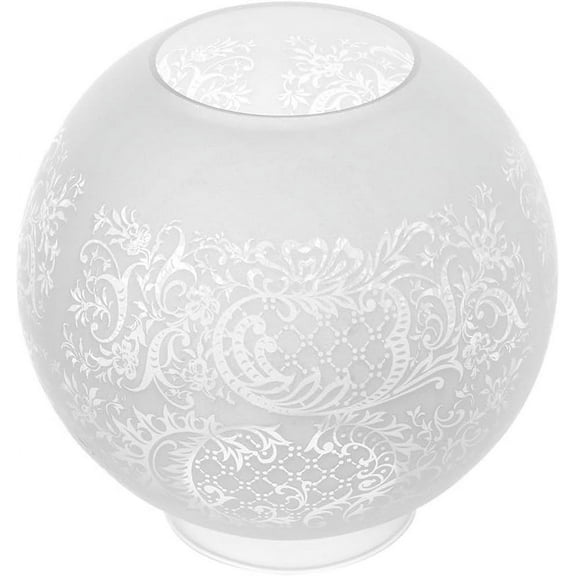 B&P Lamp® 8" Ball Style Gas Shade With Etched And Clear Filigree Design
