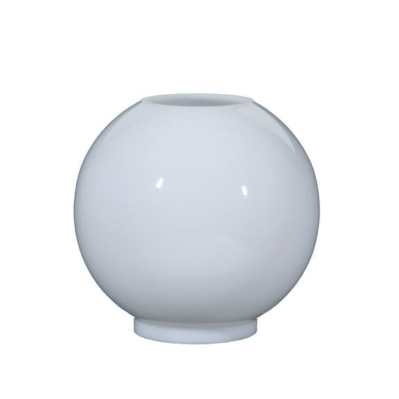 B&P Lamp® 8 Inch Diameter USA-Made White Opal Glass Ball Shade with 4 Inch Base Fitter and 7 1/4 Inch Height