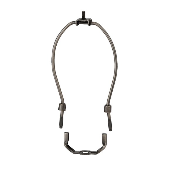 B&P Lamp® 8 Inch Heavy Duty Lamp Shade Harp Holder for Table and Floor Lamps, Antique Bronze Finish