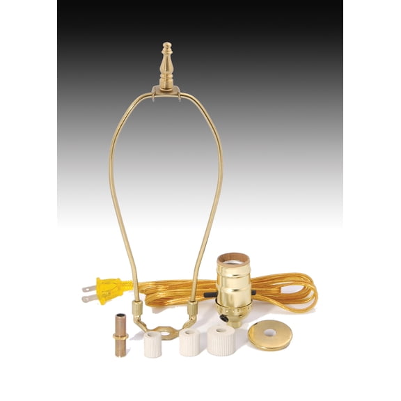 B&P Lamp® Adapter Kit w/9" harp & Brown Cord