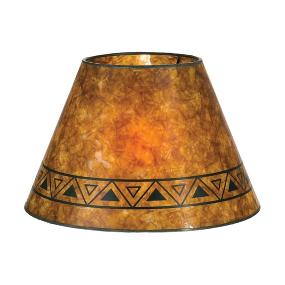B&P Lamp® Antique Amber, 6 * 12 * 7.5, Uno, 1In., Geometric Design, (5) Mica Lamp Shade