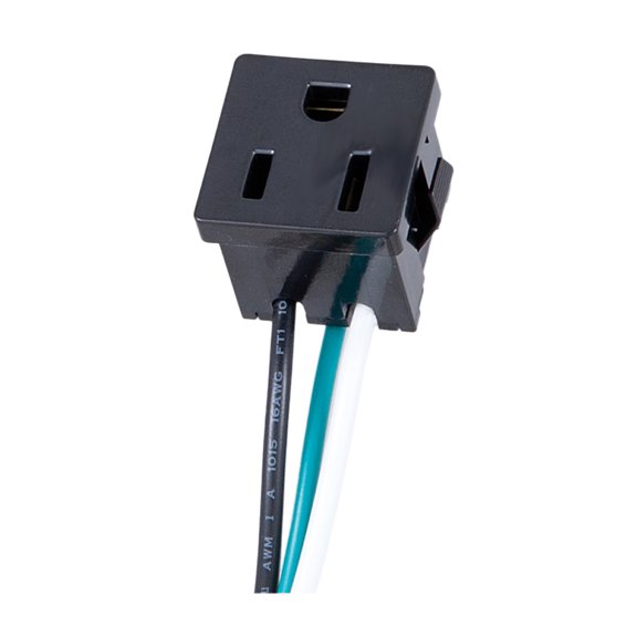 B&P Lamp Black Convenience Outlet with Ground Wire