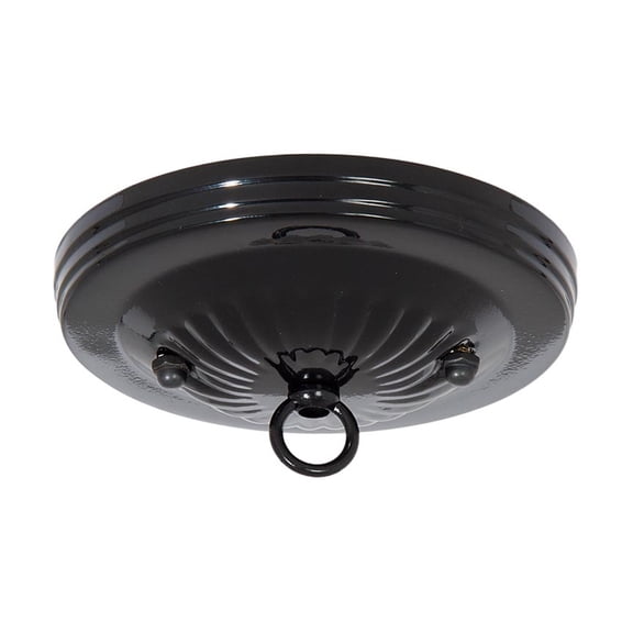 B&P Lamp® Black Finish Steel Ceiling Light Canopy Plate Kit, 5-1/8 Inch Diameter