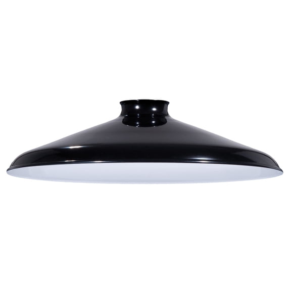 B&P Lamp® Industrial Style Metal Dome Lamp Shade, Black Porcelain Enamel Finish, 12 Inch Diameter, 2-1/4 Inch Lip Fitter, Hand-Spun Metal