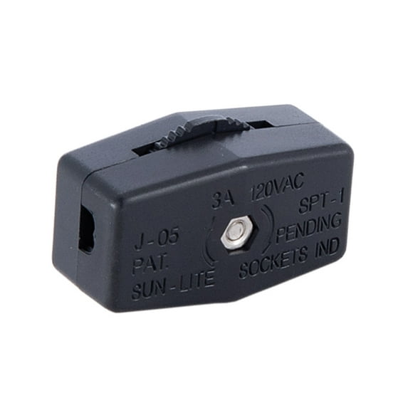 B&P Lamp® Black Inline Rotary Cord Switch for 18/2 SPT-1 lamp cord