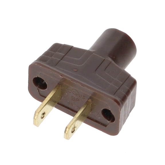 B&P Lamp Brand Early Art Deco Bakelite Style Straight Blade Plug, Polarized, Brown (48580B)