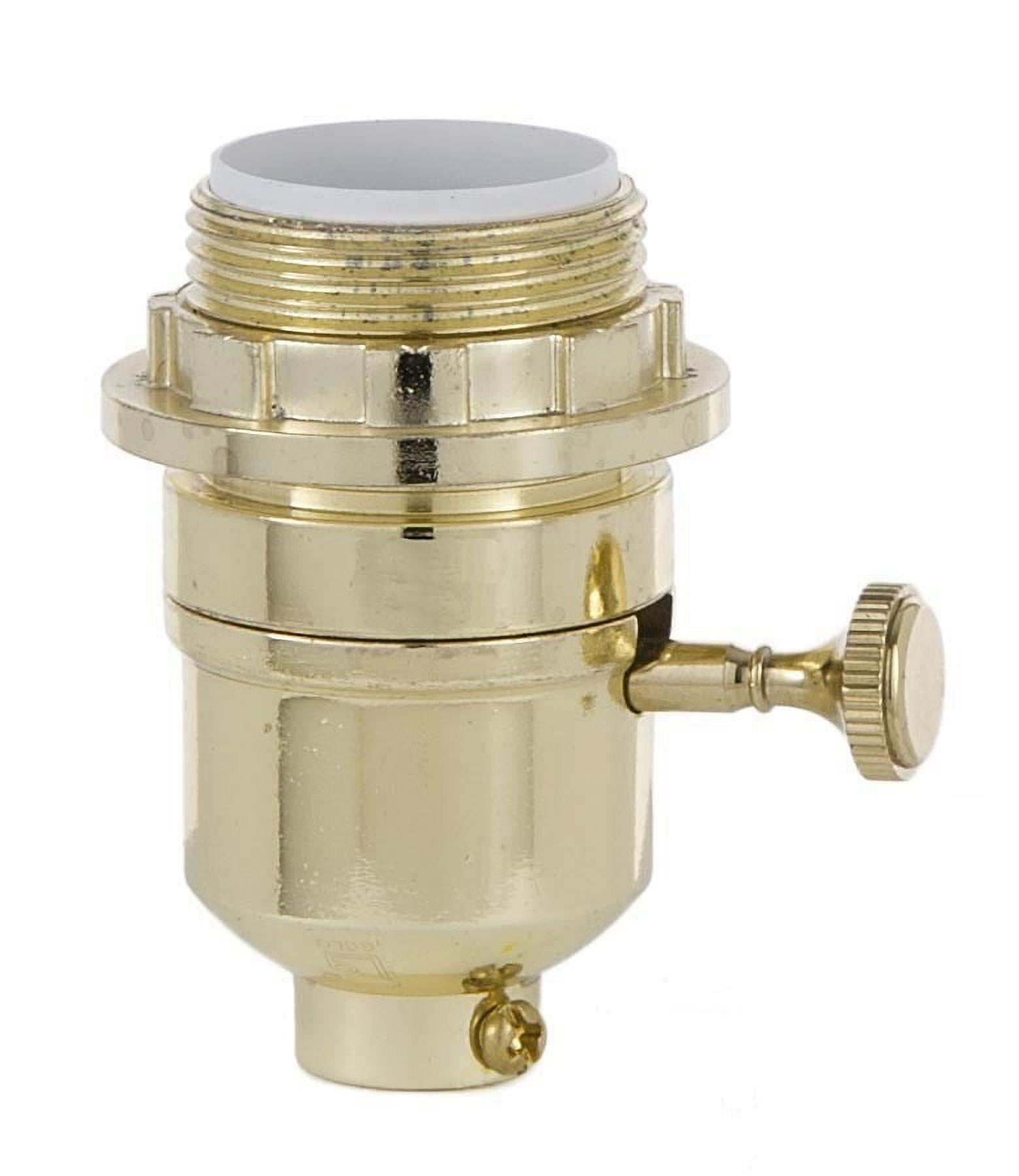 B&P Lamp® Brass Plated Finish, Med. Base Modern On/Off Lamp Socket With ...