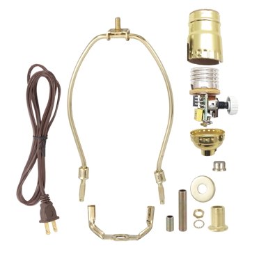 Socket Switch Wire Connection B&P Lamp® Brass Plated Finish Table Lamp Wiring Kit with a 9 Inch Harp ...