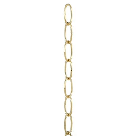 B&P Lamp® Brass Plated Steel Oval Chain, 3 Ft. Length