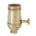 thumbnail image 1 of B&P Lamp® Brass Turn Knob Sockets, Polished And Lacquered Finish, 3-Way Function, Uno Thread Shell, 1 of 4