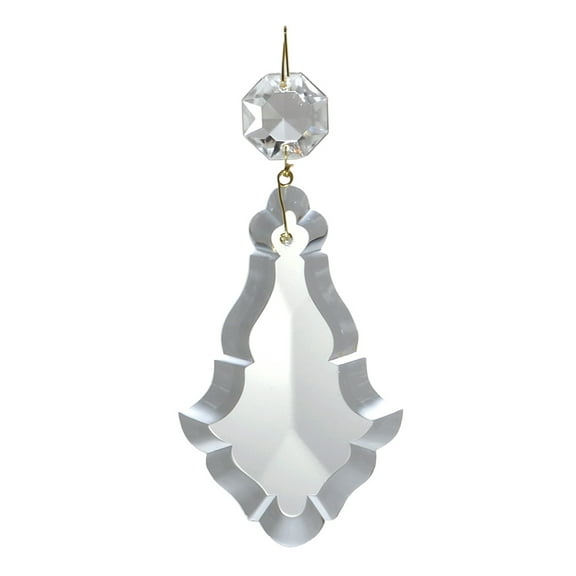 B&P Lamp BrilliantCut 3 Inch (76MM) Crystal Chandelier Light Replacement Pendant Prism, Spear Cut, Crystal, Brass Pin