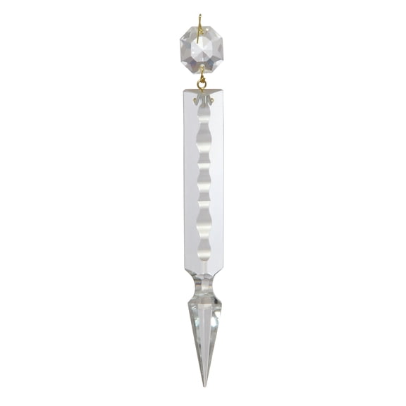 B&P Lamp  3 (76mm) Crystal Chandelier Light Replacement Pendant Prism Spear Cut With Brass pin