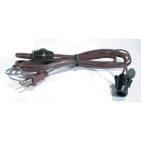 B&P Lamp® Brown Color Cord Set W/Switch And Candelabra Socket