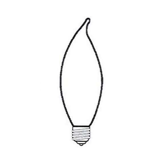 B&P Lamp Ca-8 Flame Tip, 15W Candelabra Bulb, Clear