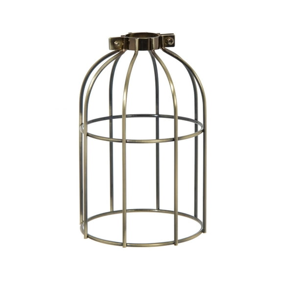 B&P Lamp® Clamp On Bulb Cage, Antique Brass Finish