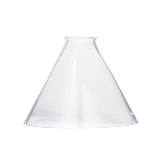 B&P Lamp® Clear Glass Deep Cone Shade with 7 Inch Bottom Diameter and 2 1/4 Inch Lipped Top Fitter