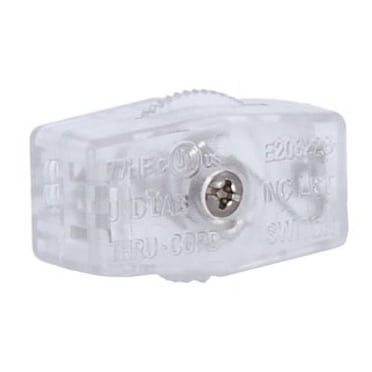 B&P Lamp® Clear Silver Inline Rotary Cord Switch For 18/2 Spt-2 Lamp Cord