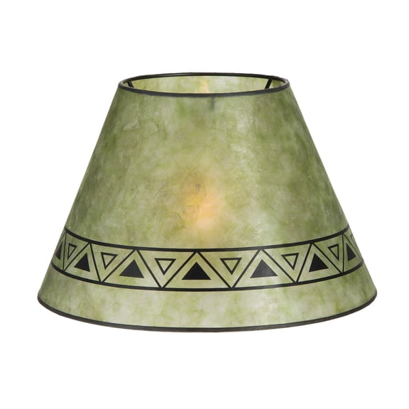 B&P Lamp® Craftsman Green, 6 * 12 * 7.5, Uno, 1In., Geometric Design, (5) Mica Lamp Shade