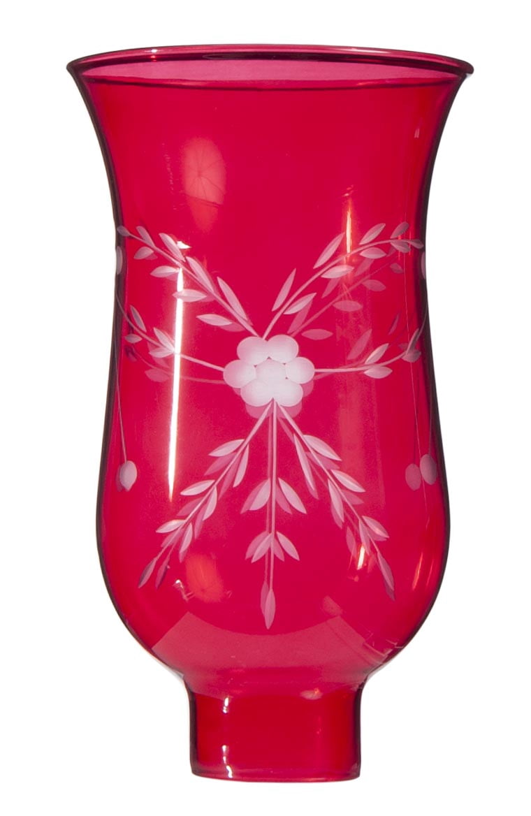 B & P Lampe Cranberry Hurricane Lampenschirm – 8,9 X 16,5 Cm Mit Blumen-Design