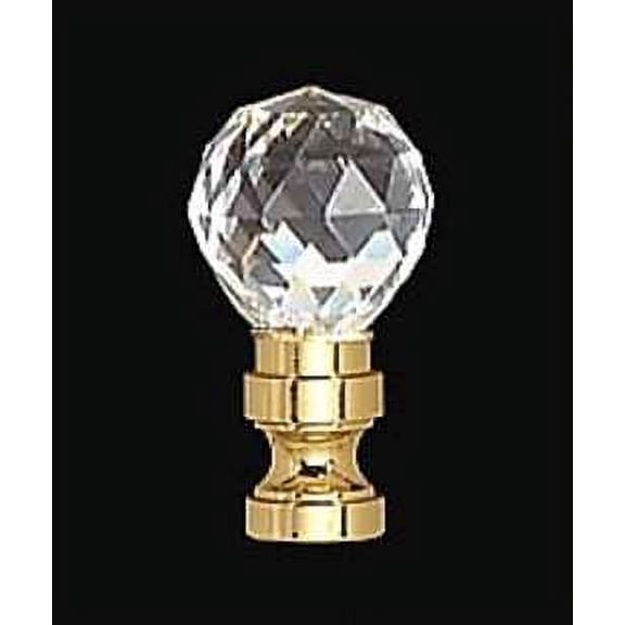 B&P Lamp Crystal And Brass Finial, Tap 1/4-2F